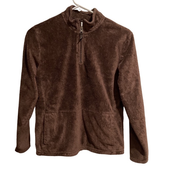 The North Face Girls Osito Plush Fleece Pullover Jacket Brown - Picture 1 of 10